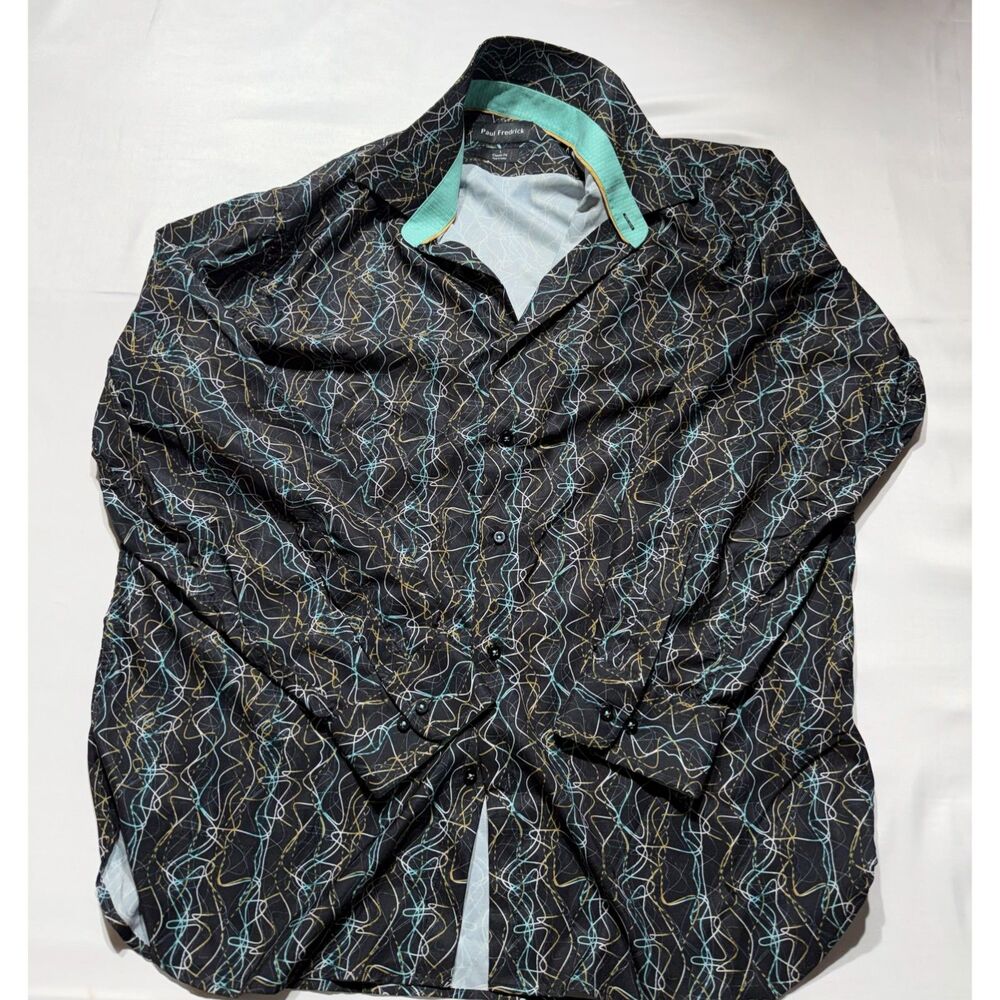 Paul Fredrick Abstract Print Button Front Dress Shirt